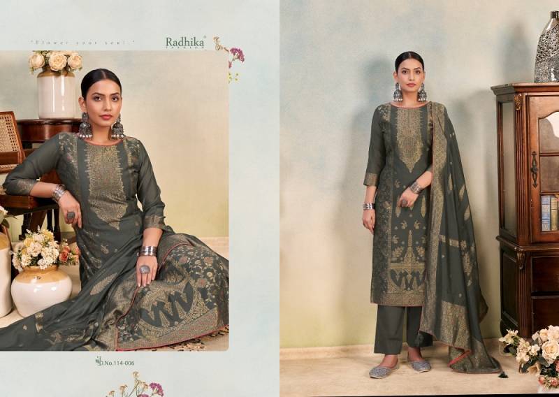 Radhika Azara Banarasi Adha Vol 6 Cotton Jacquard Dress Material