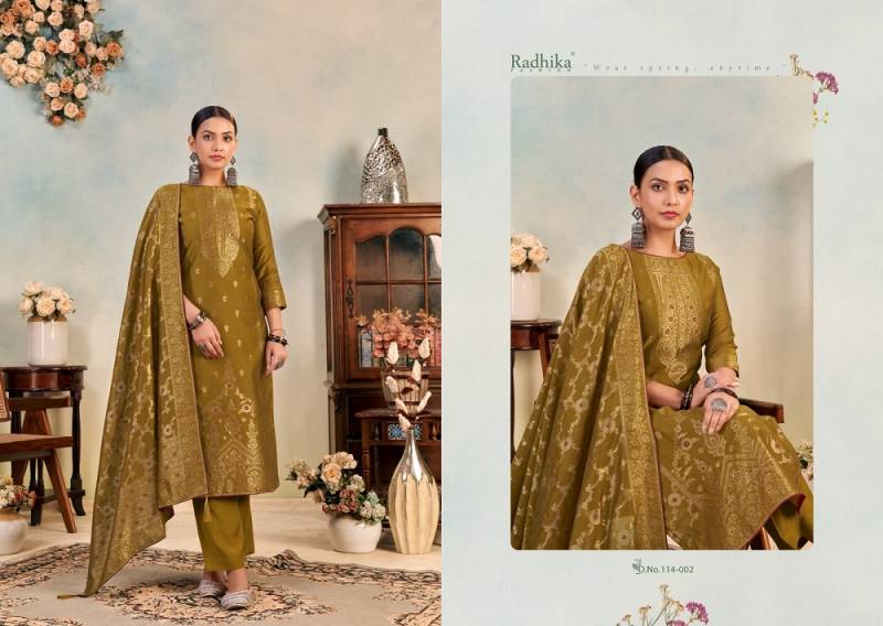 Radhika Azara Banarasi Adha Vol 6 Cotton Jacquard Dress Material
