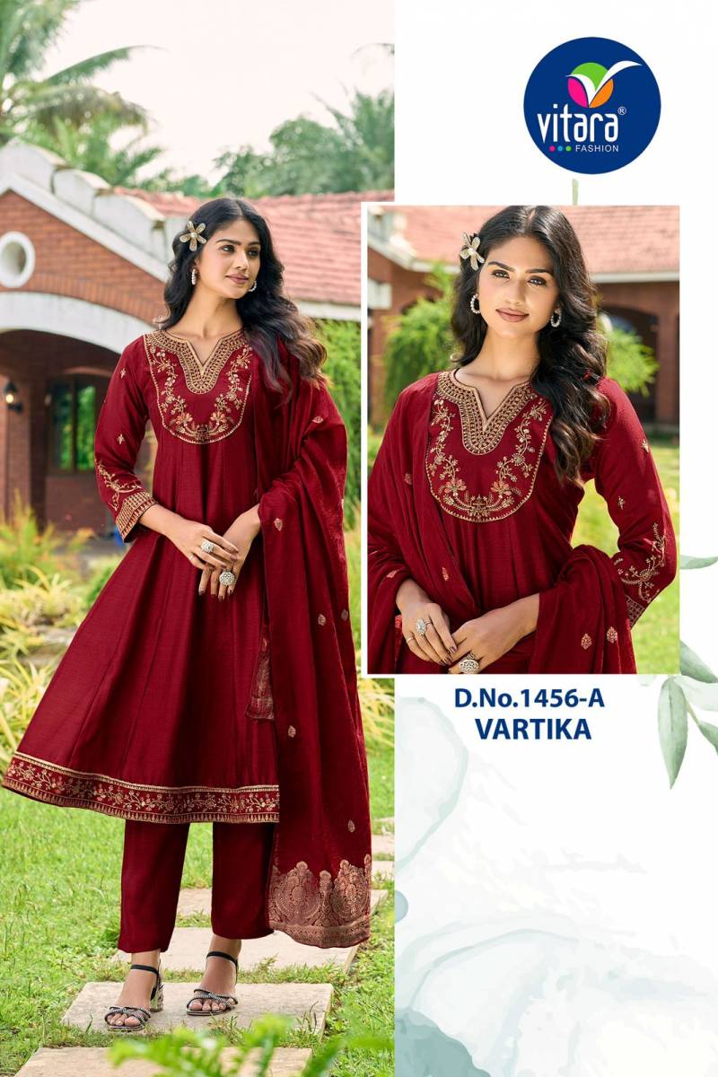 Vitara Vartika Vichitra Silk Embroidered Readymade Collection