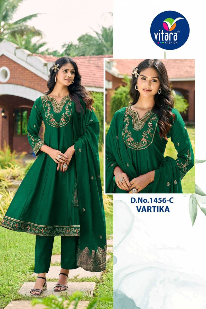 Vitara Vartika Vichitra Silk Embroidered Readymade Collection
