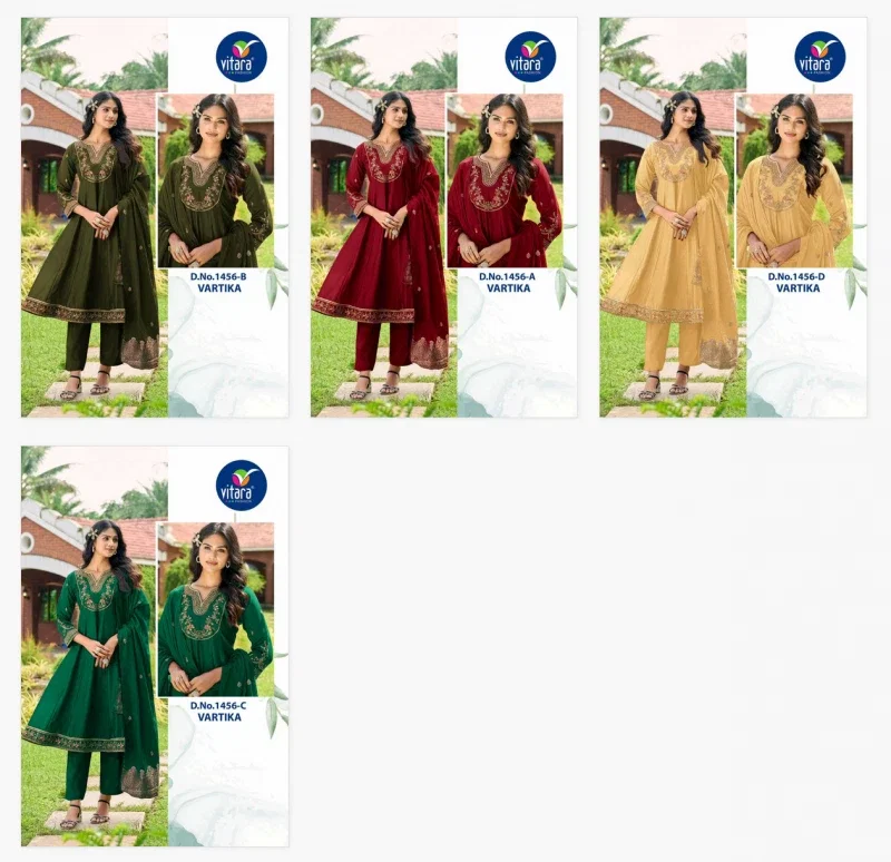 Vitara Vartika Vichitra Silk Embroidered Readymade Collection