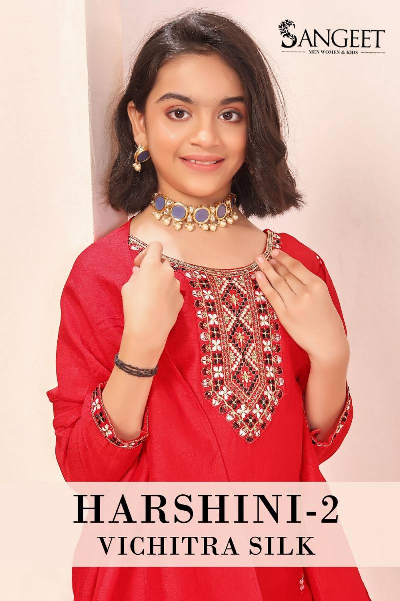 Sangeet Harshini 2 Kids Wear Vichitra Silk Readymade Collection