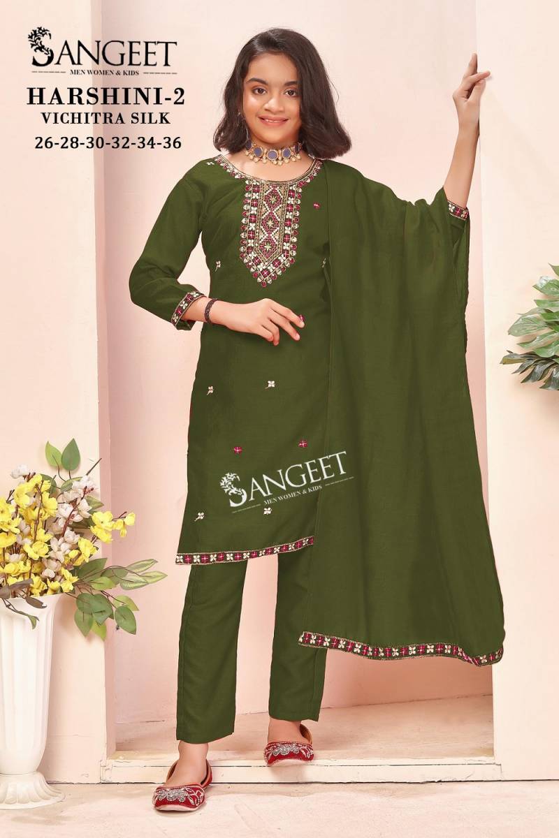 Sangeet Harshini 2 Kids Wear Vichitra Silk Readymade Collection