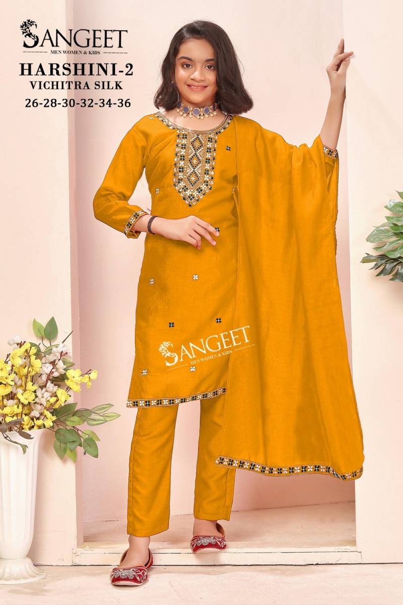 Sangeet Harshini 2 Kids Wear Vichitra Silk Readymade Collection