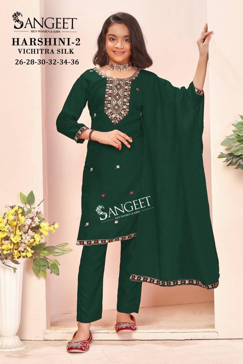 Sangeet Harshini 2 Kids Wear Vichitra Silk Readymade Collection
