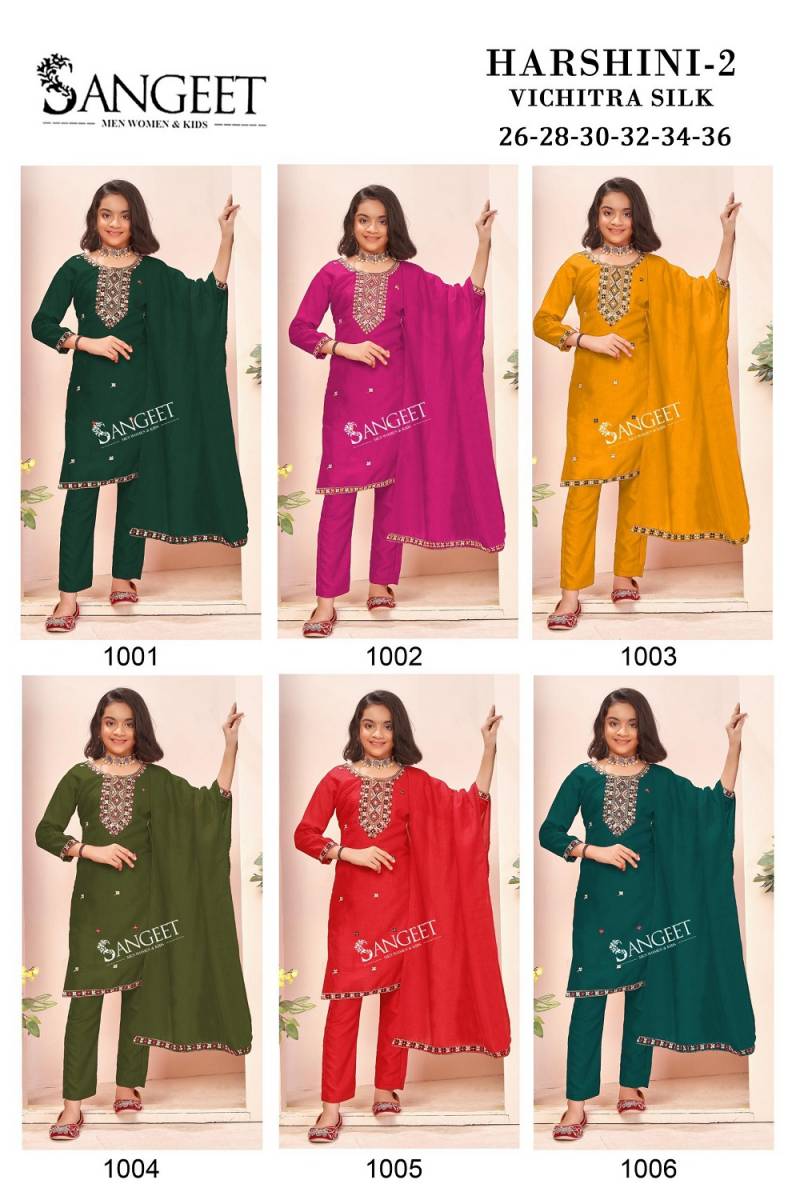 Sangeet Harshini 2 Kids Wear Vichitra Silk Readymade Collection