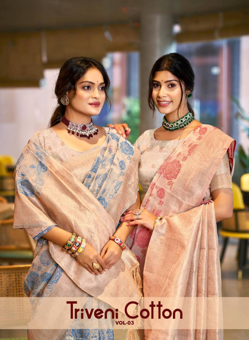 Bunawat Triveni Cotton Vol 03 Designer Silk Saree Collection