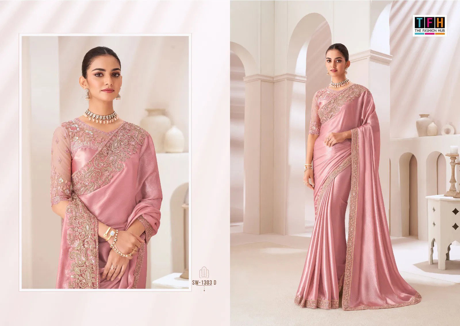 TFH Sandalwood 1303 D Party Wear Exclusive Saree Collection