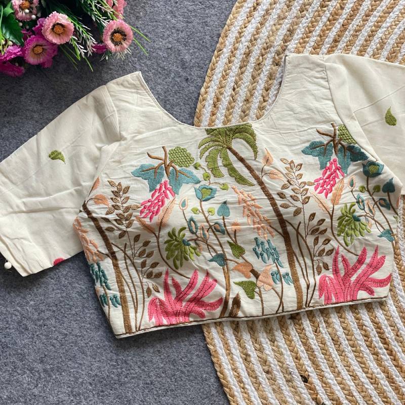 Fab Khadi 5 Khadi Cotton Embroidered Blouse Collection