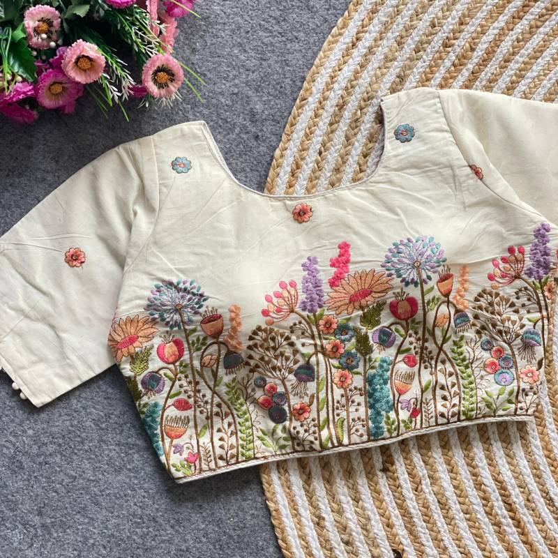 Fab Khadi 5 Khadi Cotton Embroidered Blouse Collection