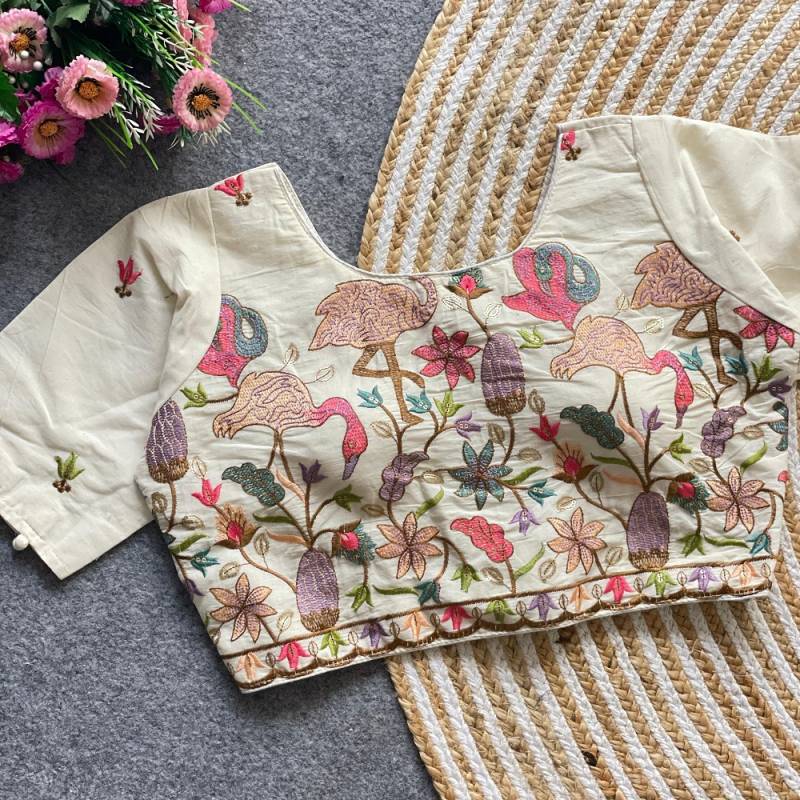 Fab Khadi 5 Khadi Cotton Embroidered Blouse Collection