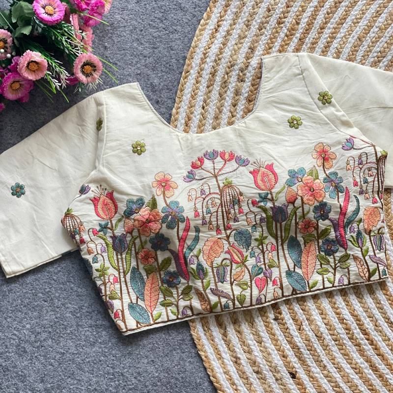Fab Khadi 5 Khadi Cotton Embroidered Blouse Collection