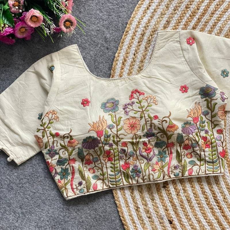 Fab Khadi 5 Khadi Cotton Embroidered Blouse Collection