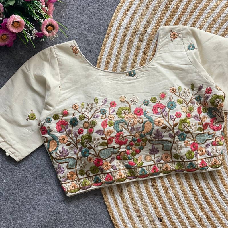 Fab Khadi 5 Khadi Cotton Embroidered Blouse Collection