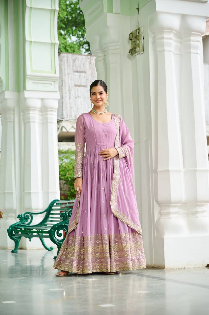 Lw 9270 Faux Georgette Designer Gown With Dupatta Collection