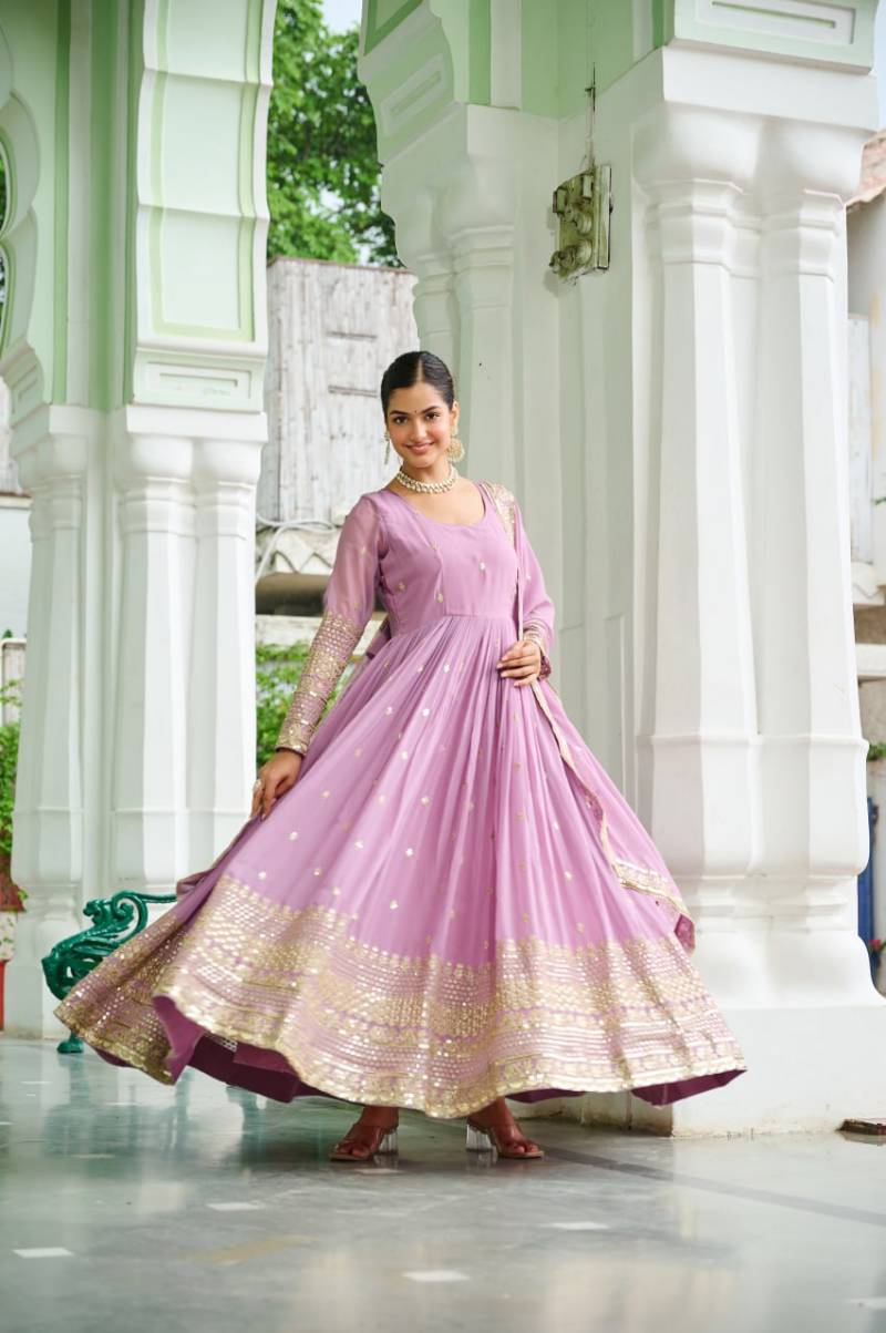 Lw 9270 Faux Georgette Designer Gown With Dupatta Collection