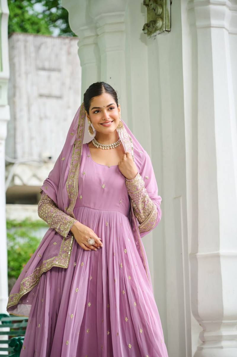 Lw 9270 Faux Georgette Designer Gown With Dupatta Collection
