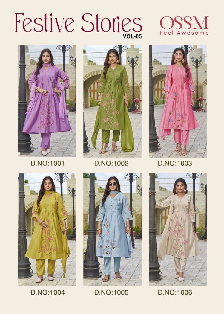 Ossm Festive Stories Vol 5 Roman Silk Readymade Collection
