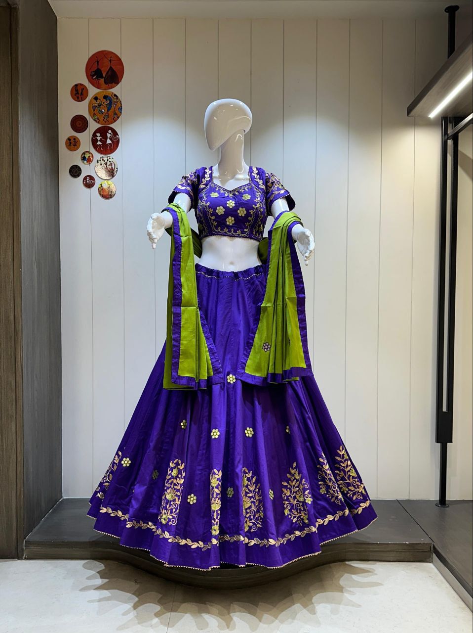Scmd Gotta Pan Heavy Jam Cotton Gotapatti Work Lehenga Choli