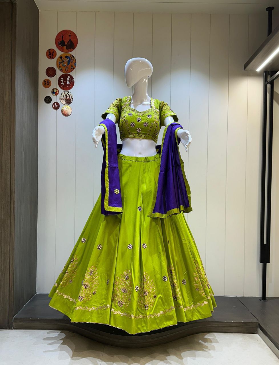 Scmd Gotta Pan Heavy Jam Cotton Gotapatti Work Lehenga Choli