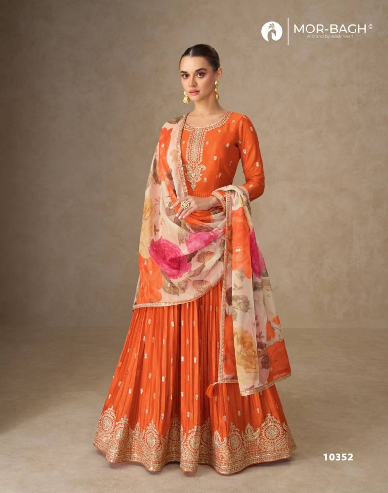 Aashirwad Mor Bagh Anmol Chinon Silk Embroidered Gown Collection