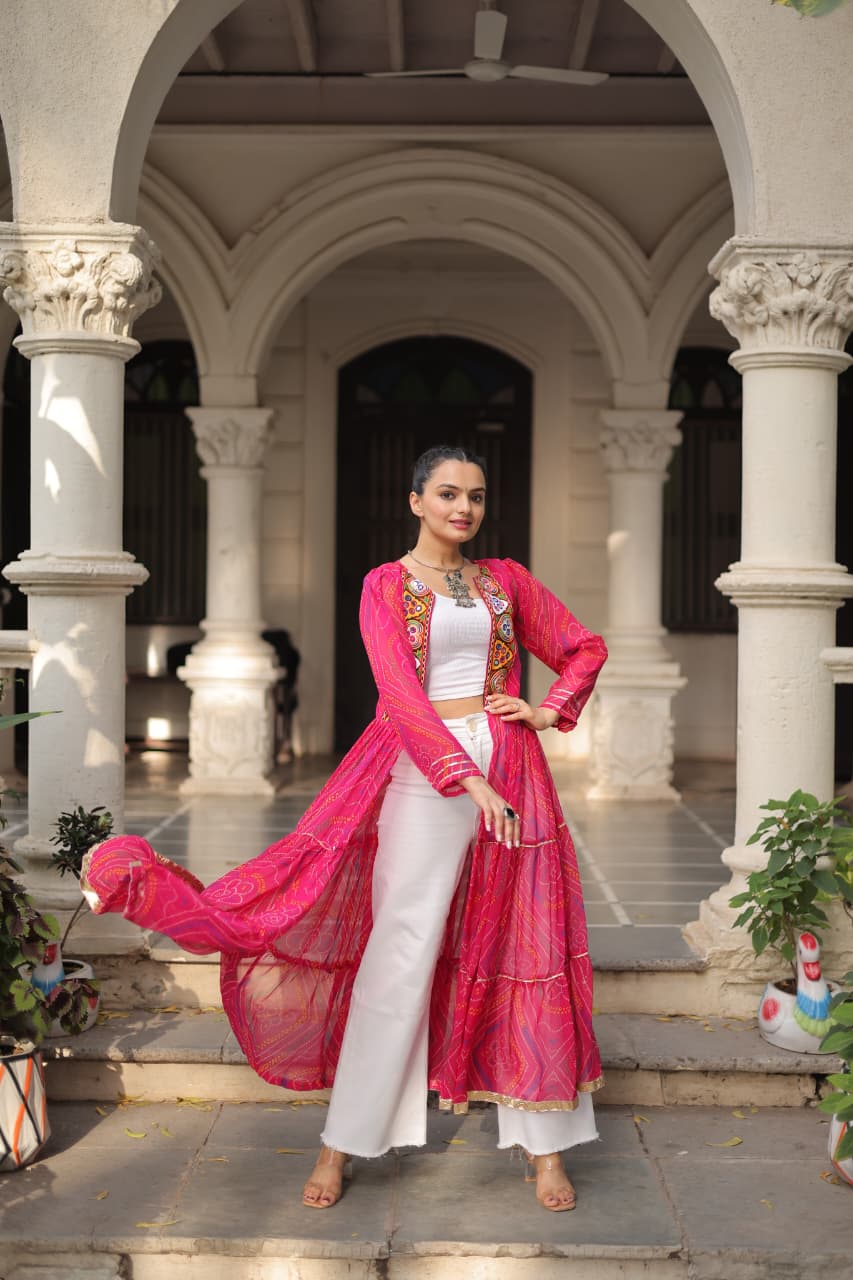 Lekha KA 1205 Faux Georgette Bandhani Printed Kutchi Patchwork Navratri Collection