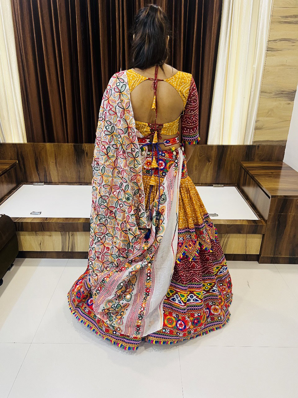 Aawiya Rajwadi Vol 8 D no. 7051 Cotton Silk Gamthi Work Lehenga Choli