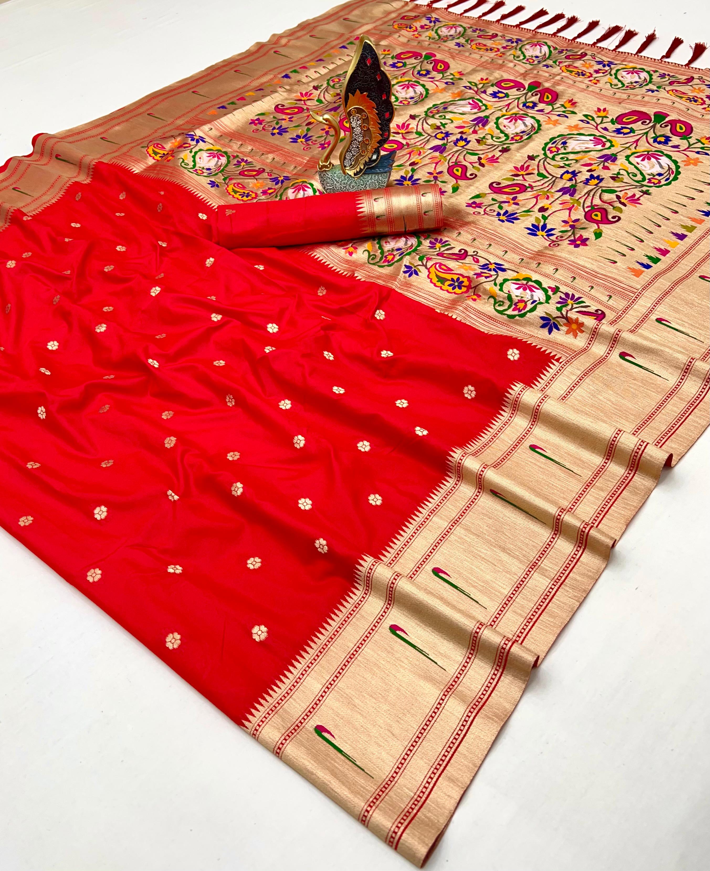 Lekha MN Karma Paithani Vol 5 Pethani Silk Golden Zari Saree