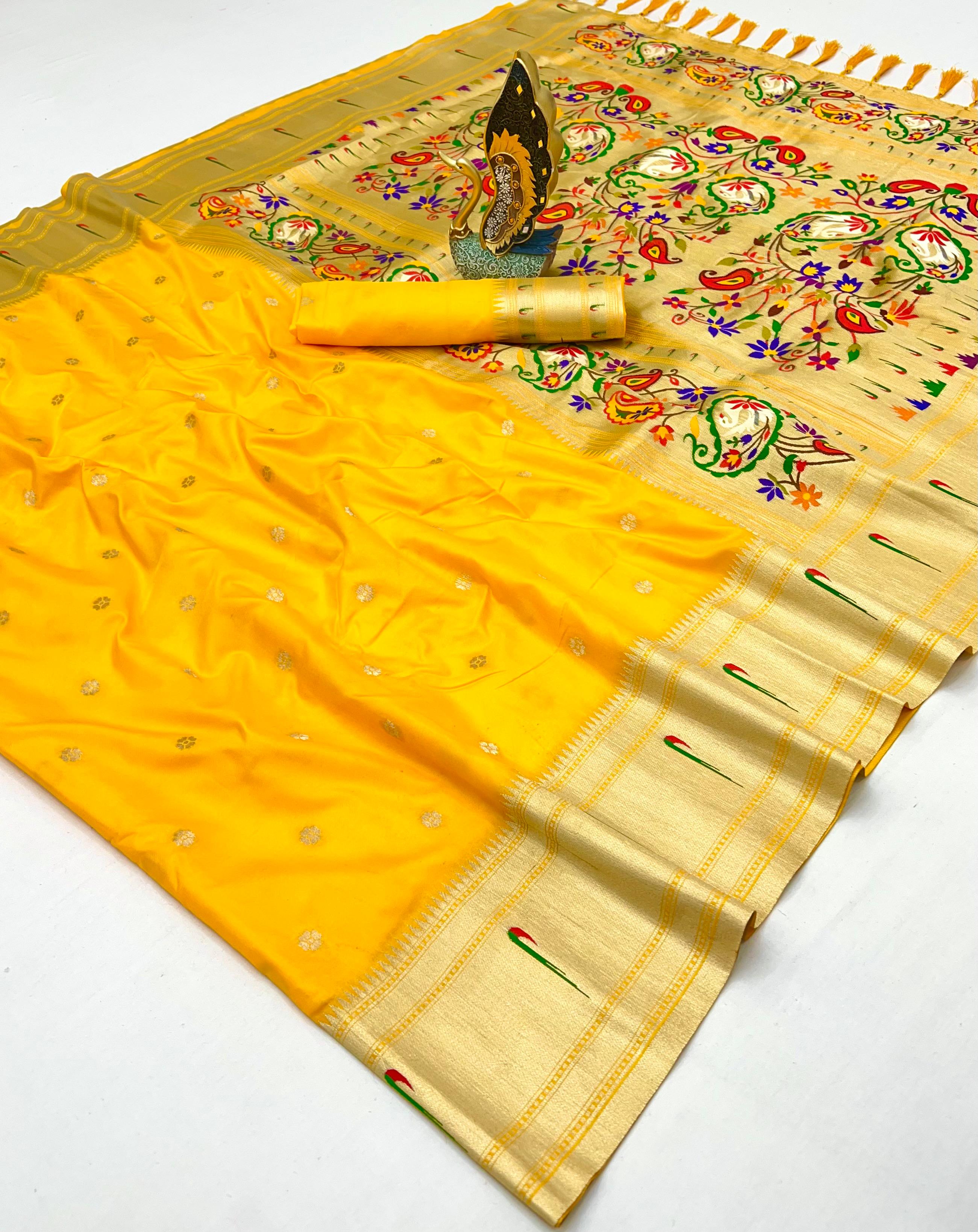 Lekha MN Karma Paithani Vol 5 Pethani Silk Golden Zari Saree