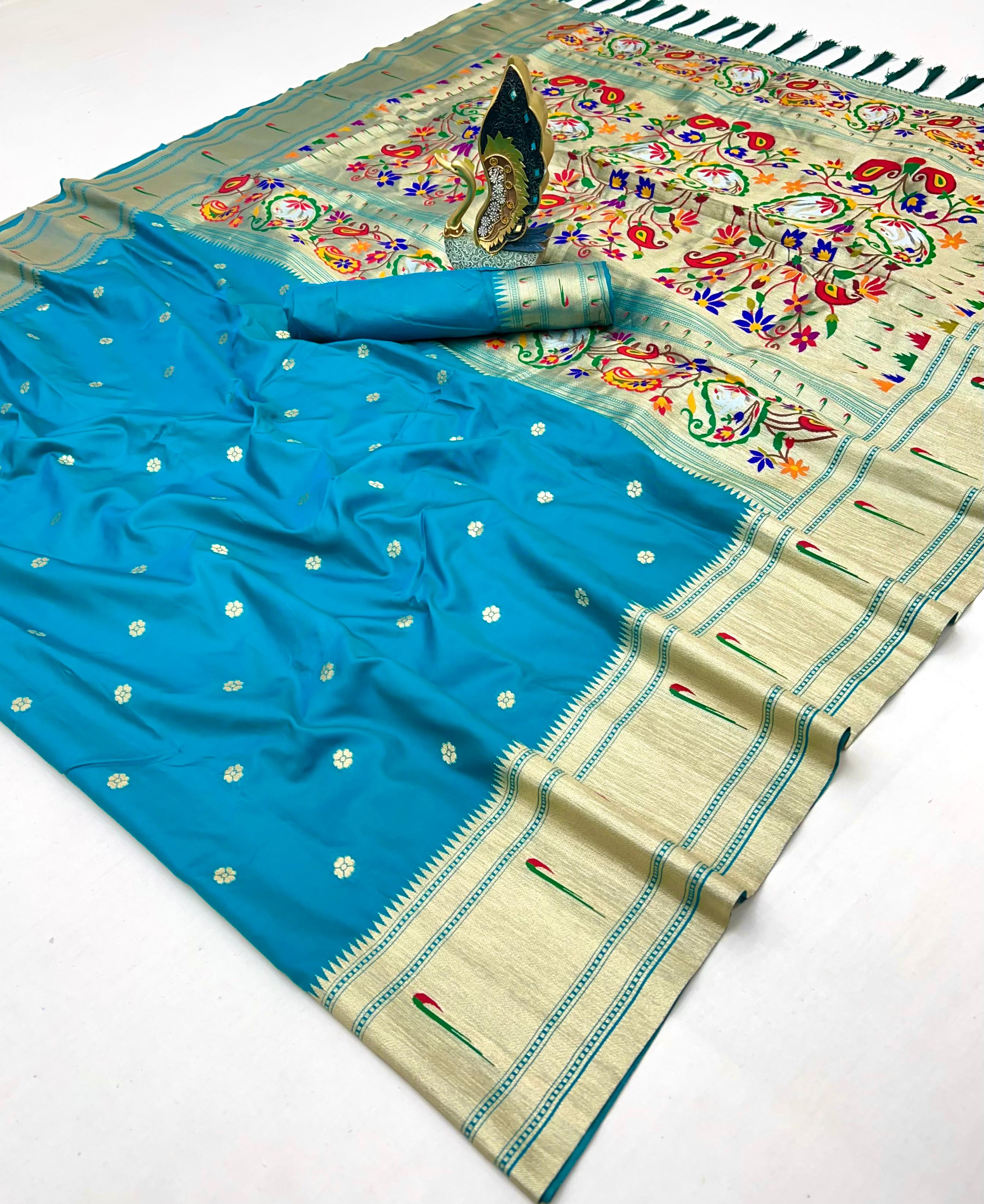 Lekha MN Karma Paithani Vol 5 Pethani Silk Golden Zari Saree