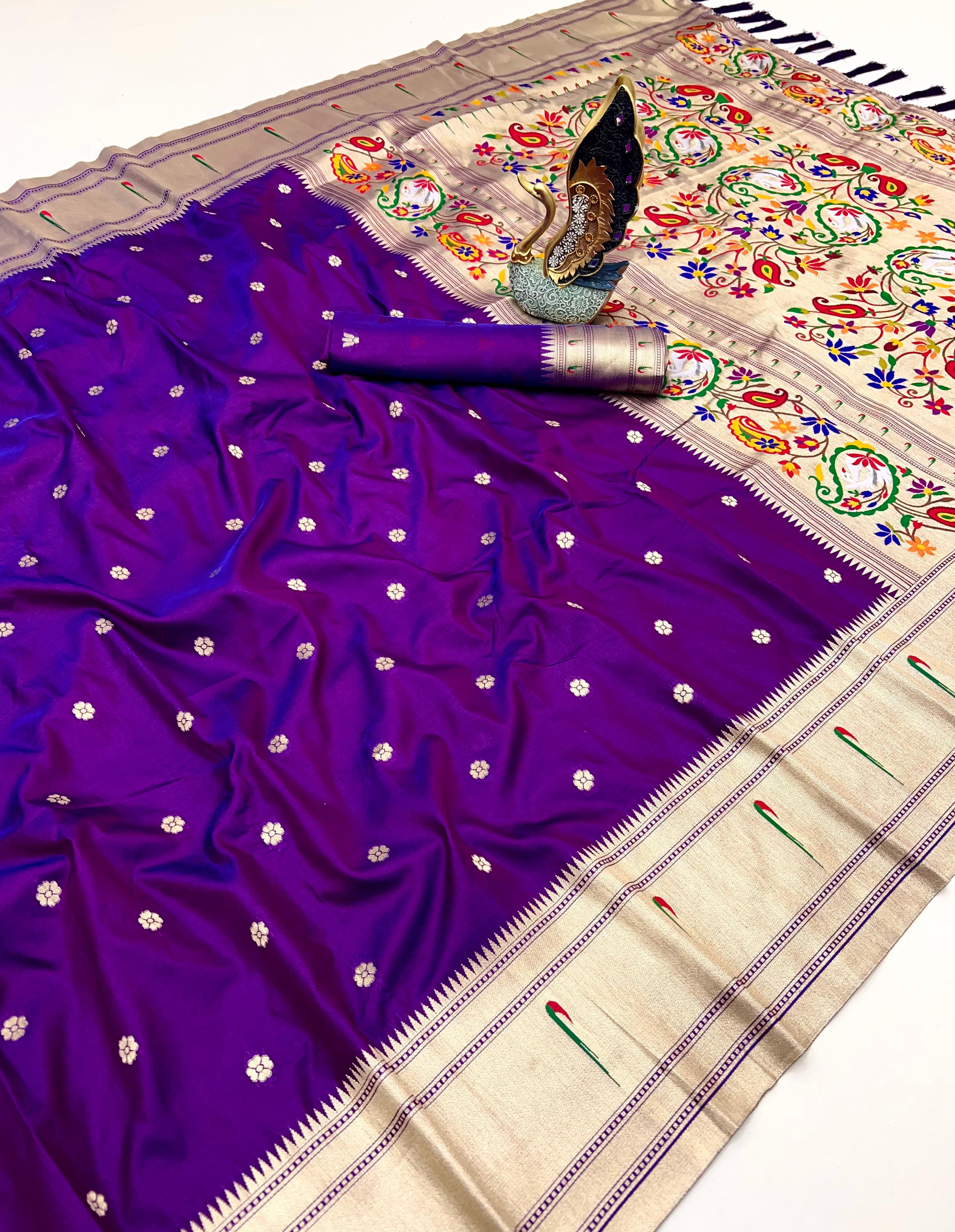 Lekha MN Karma Paithani Vol 5 Pethani Silk Golden Zari Saree