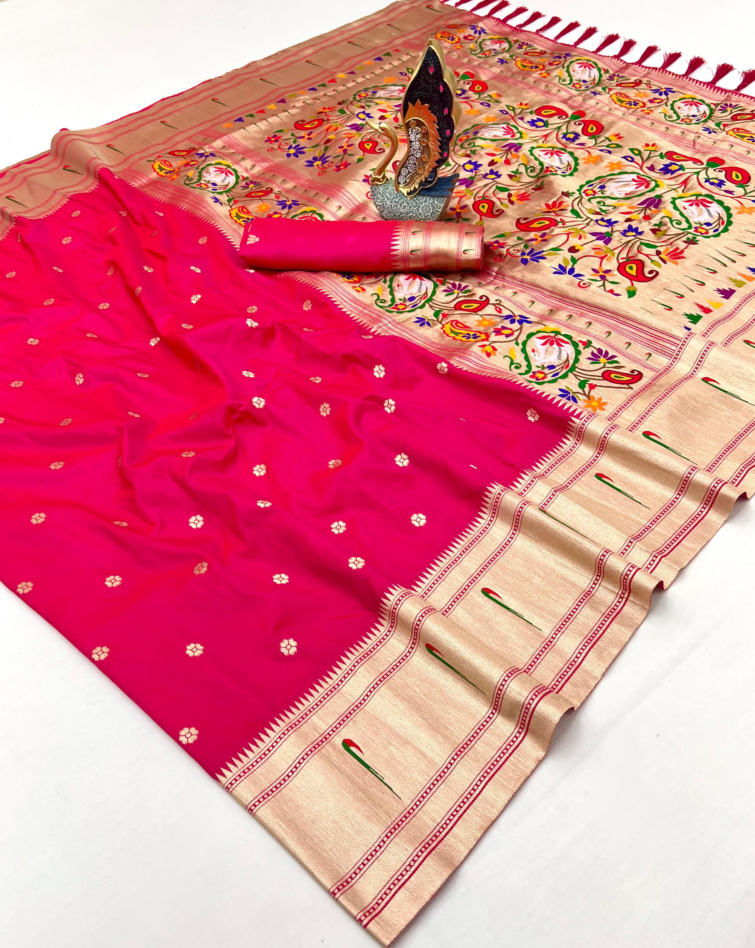 Lekha MN Karma Paithani Vol 5 Pethani Silk Golden Zari Saree