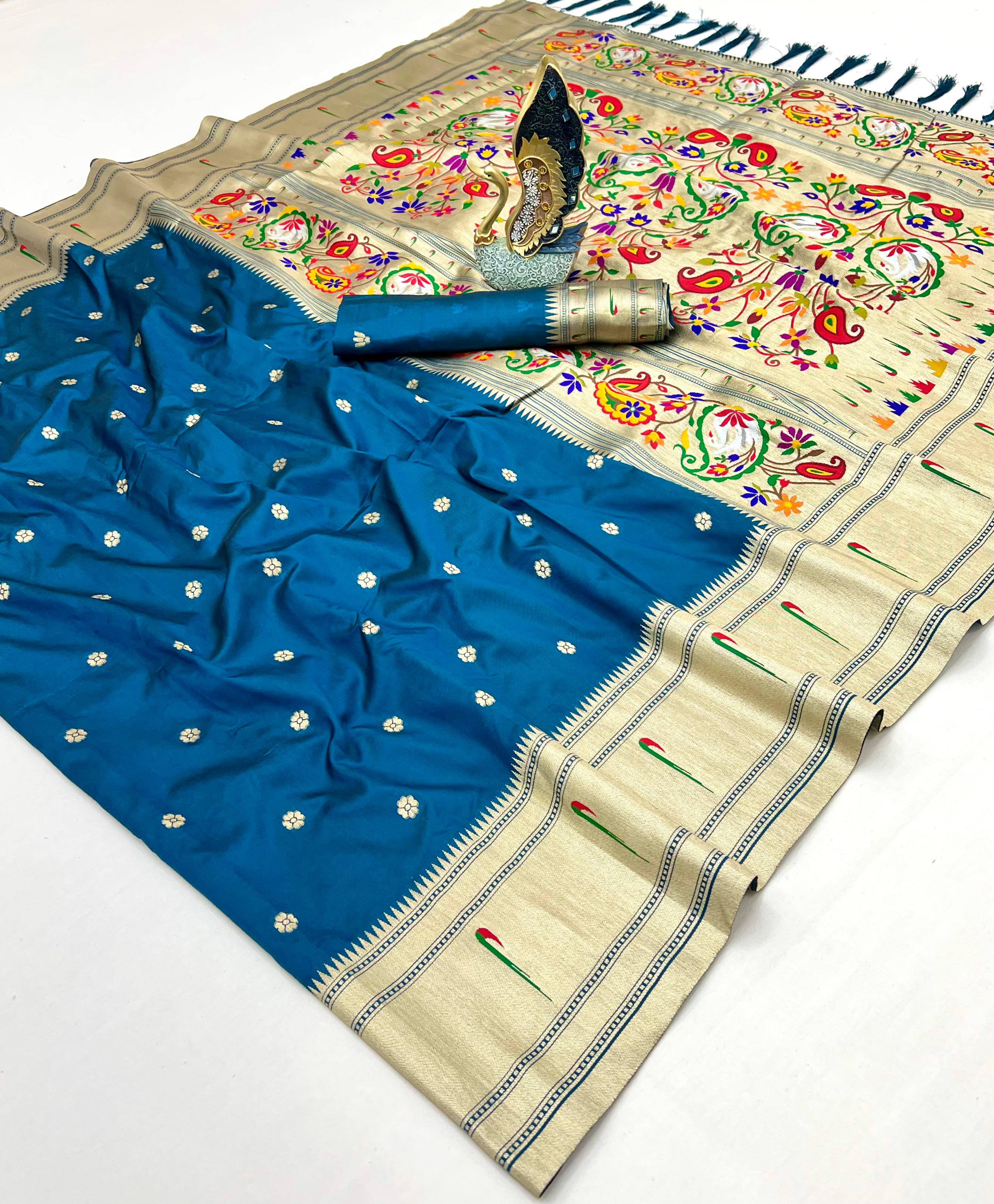 Lekha MN Karma Paithani Vol 5 Pethani Silk Golden Zari Saree