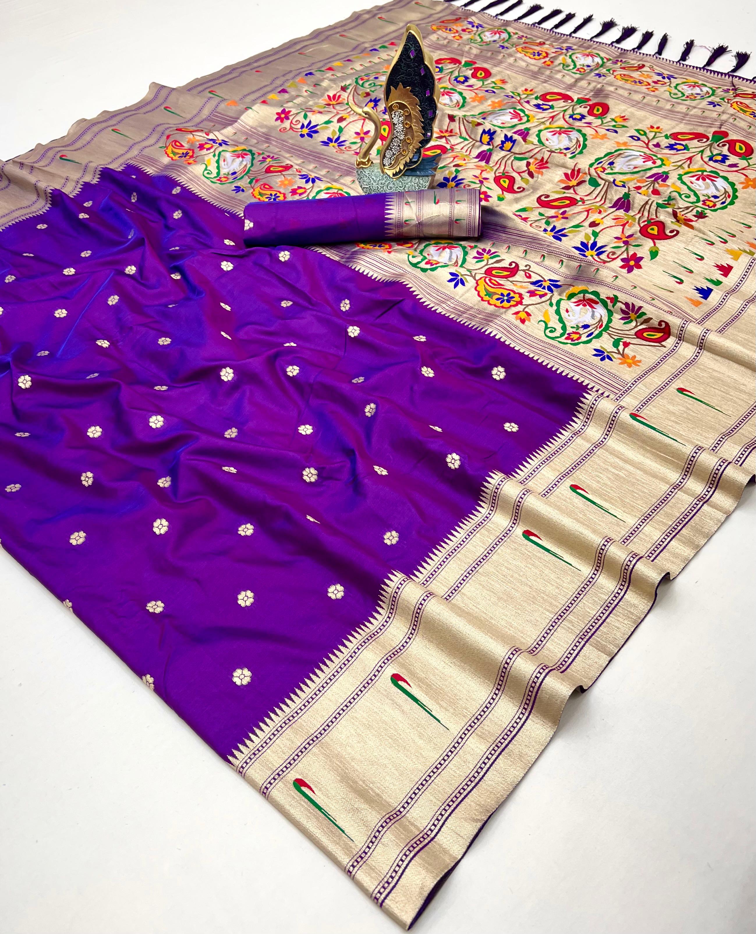 Lekha MN Karma Paithani Vol 5 Pethani Silk Golden Zari Saree