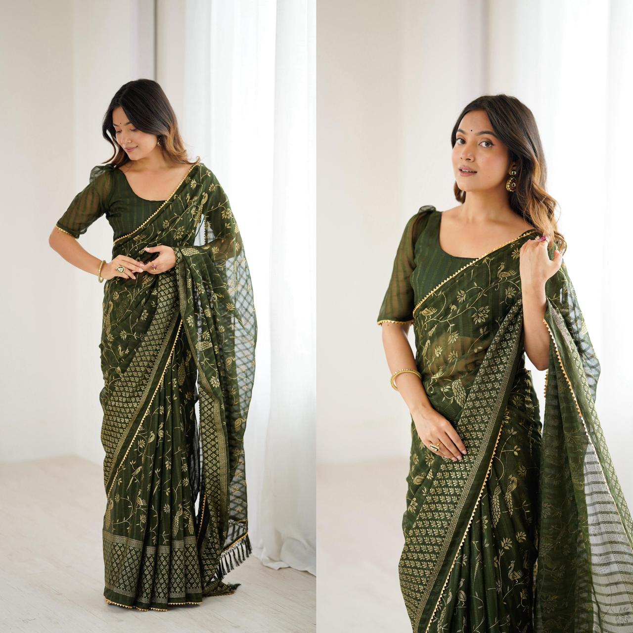 Aab Rutava Georgette Silk Plain Saree 