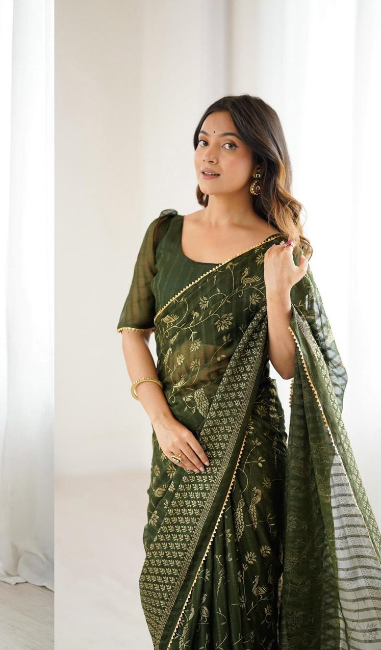 Aab Rutava Georgette Silk Plain Saree 