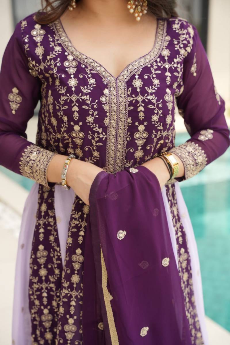 Lw 9250 Zari Designer Faux Blooming Gown With Dupatta Collection