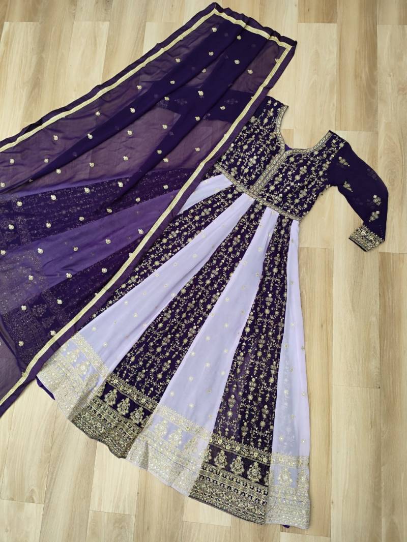 Lw 9250 Zari Designer Faux Blooming Gown With Dupatta Collection
