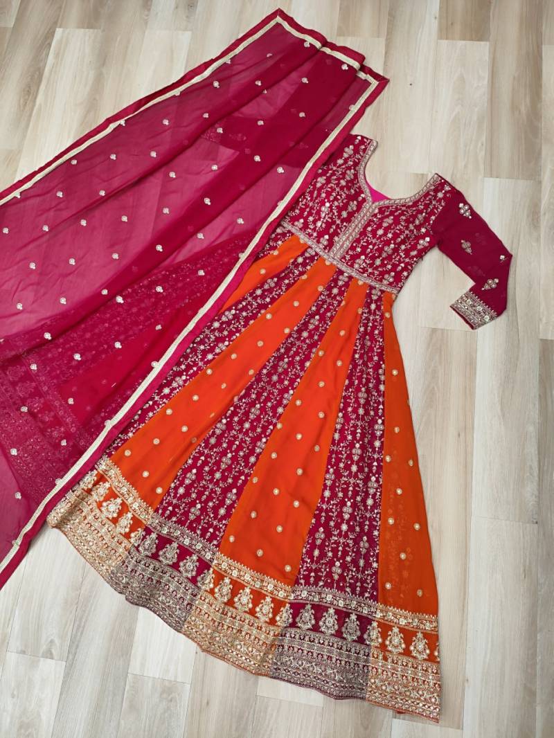 Lw 9250 Zari Designer Faux Blooming Gown With Dupatta Collection