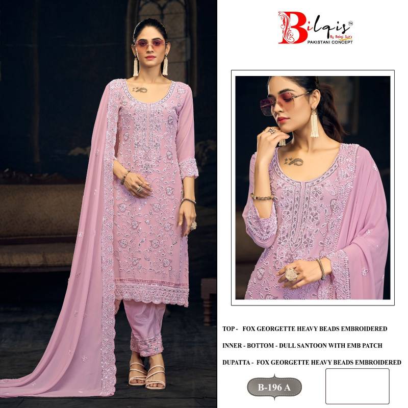 Bilqis B 196 A To D Faux Georgette Party Wear Salwar Kameez Collection
