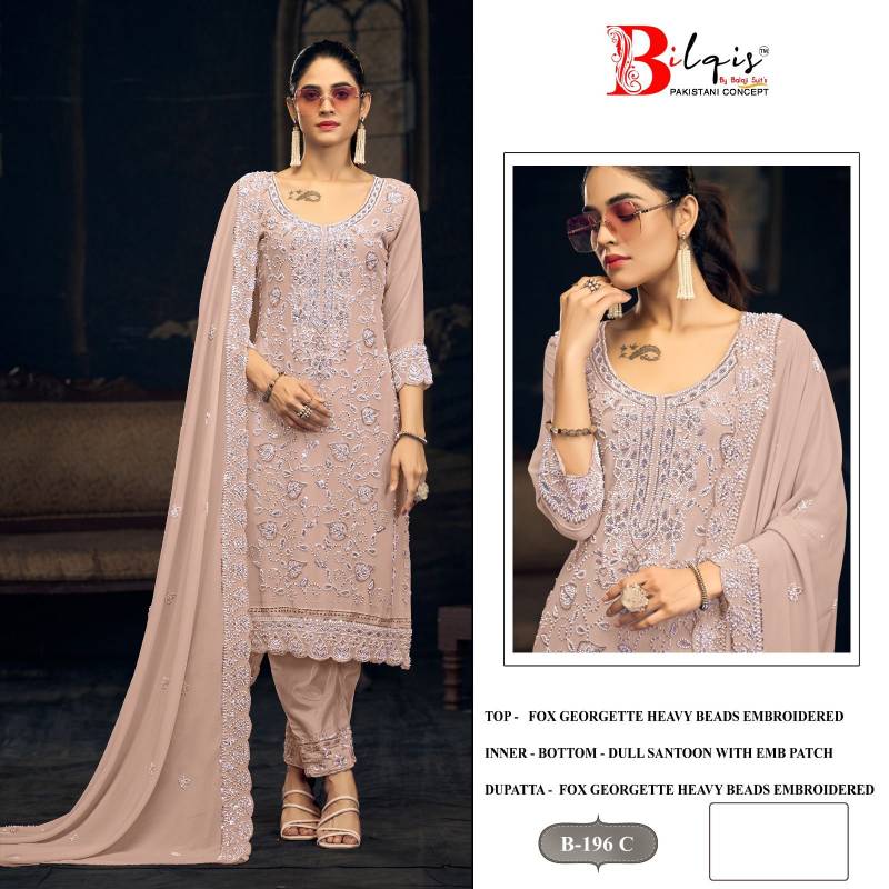Bilqis B 196 A To D Faux Georgette Party Wear Salwar Kameez Collection
