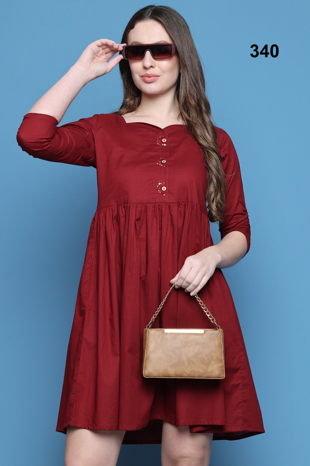 Lekha Dress 36 Length 01 Pure Cotton Western Wear One Piece Collection