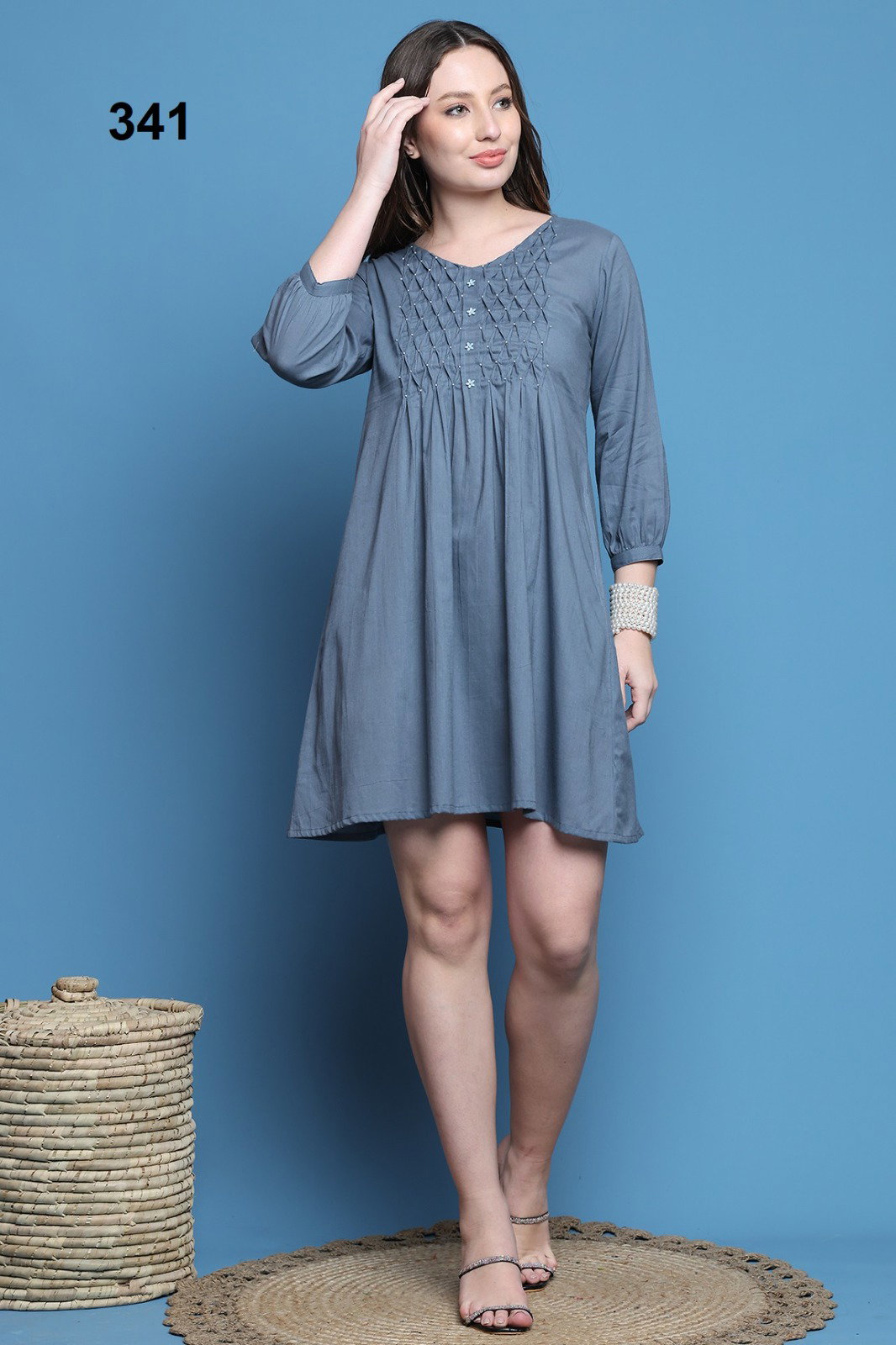 Lekha Dress 36 Length 01 Pure Cotton Western Wear One Piece Collection