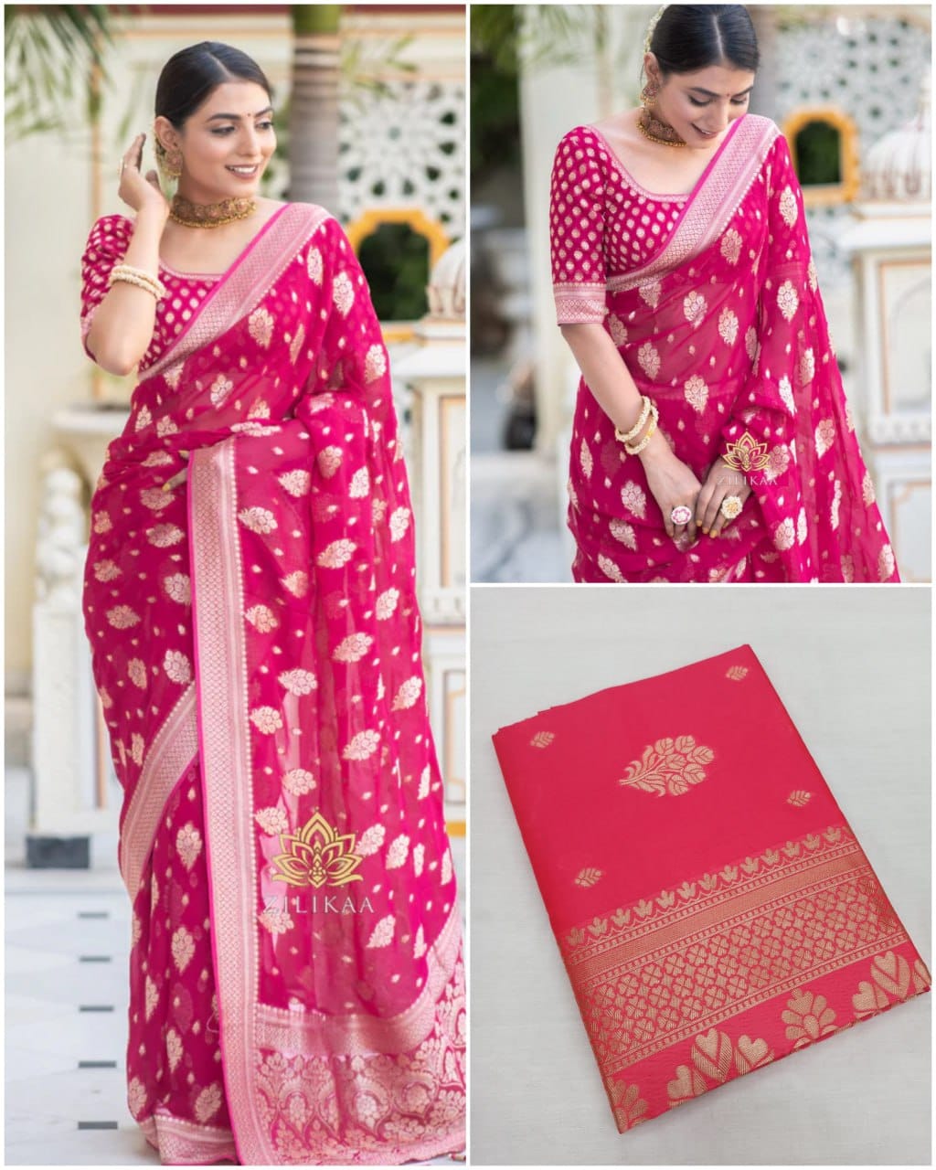 Sf Pari Soft Lichi Silk Jacquard Work Saree