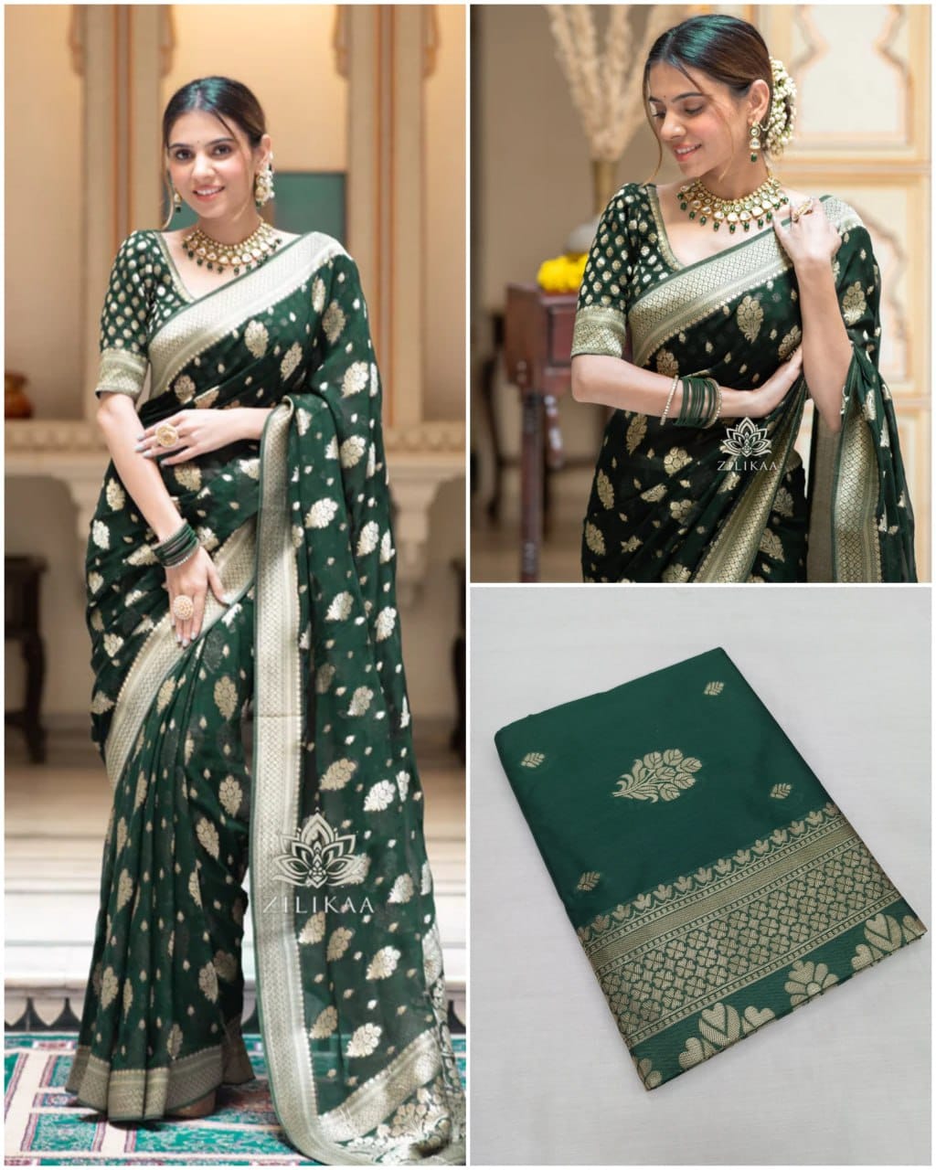 Sf Pari Soft Lichi Silk Jacquard Work Saree