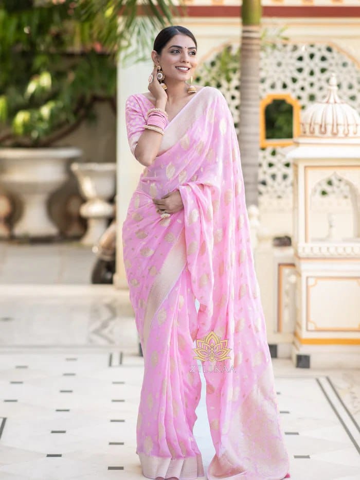 Sf Pari Soft Lichi Silk Jacquard Work Saree