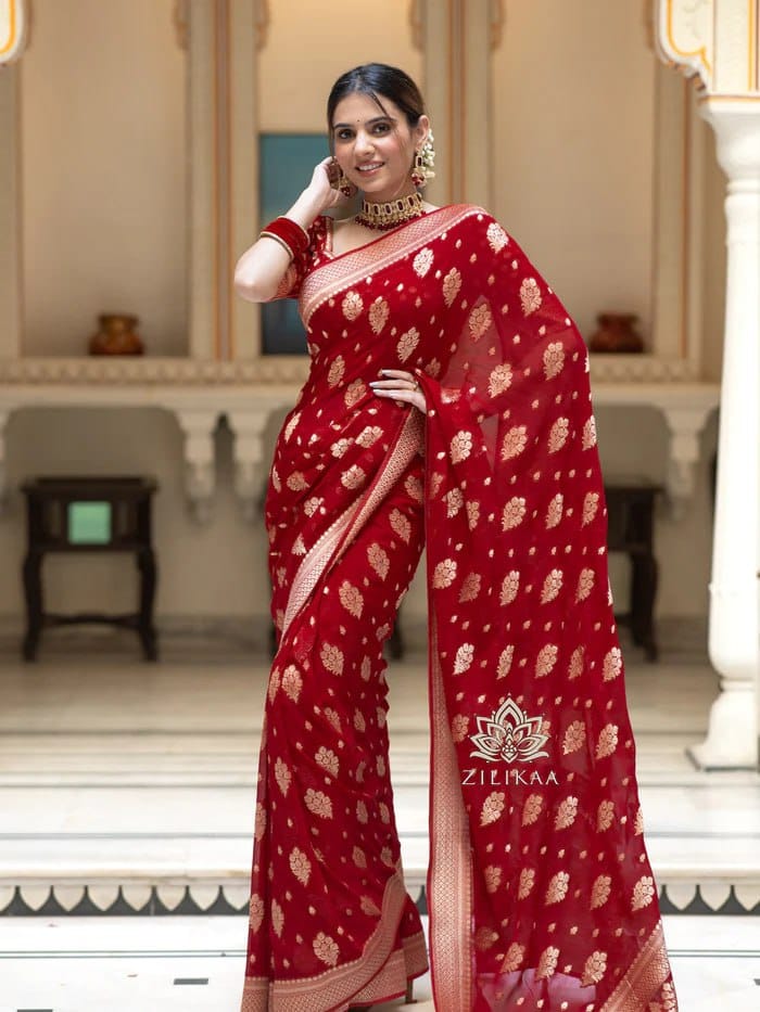 Sf Pari Soft Lichi Silk Jacquard Work Saree