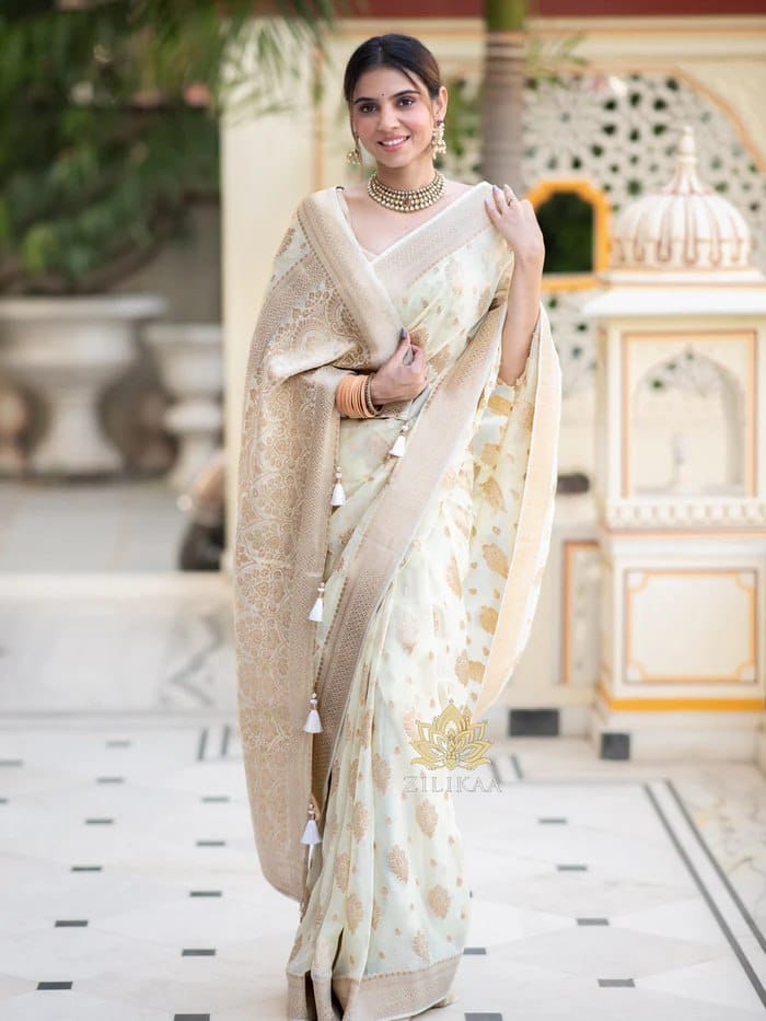 Sf Pari Soft Lichi Silk Jacquard Work Saree