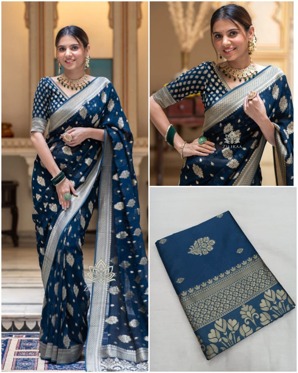 Sf Pari Soft Lichi Silk Jacquard Work Saree