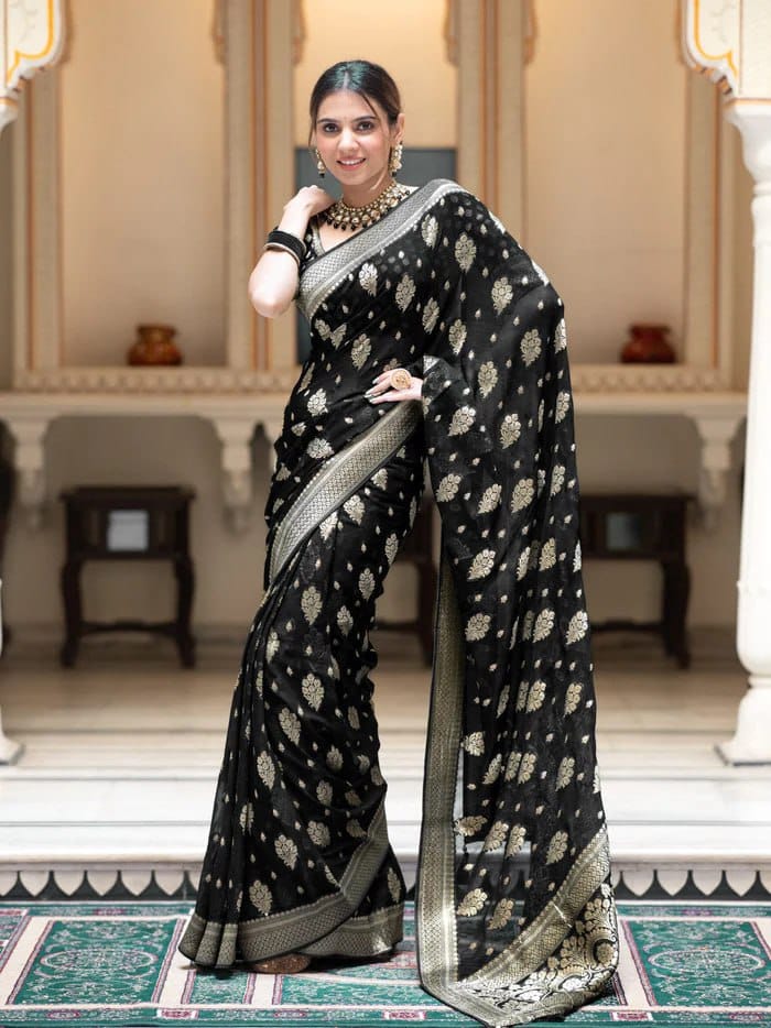Sf Pari Soft Lichi Silk Jacquard Work Saree